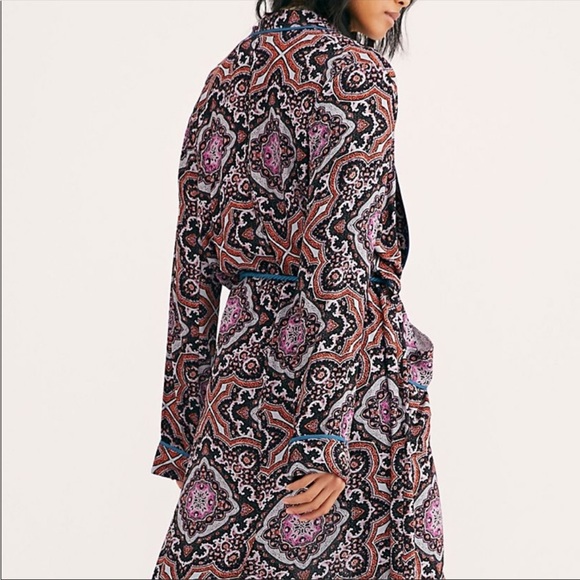 Free People Boho Hippie Robe Don’t You Wait kimono duster jacket open cardigan - Picture 5 of 14